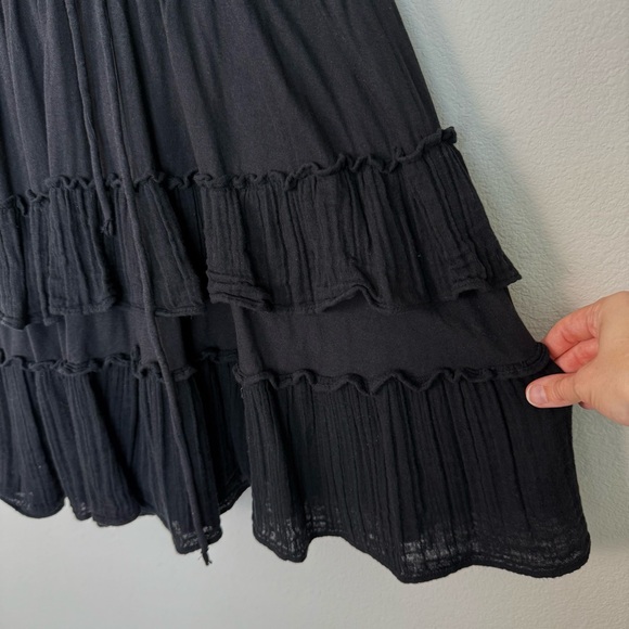 Anthropologie Daily Practice Tiered Ruffle Mini Dress Black Size‎ XS Beach Comfy - Picture 5 of 10